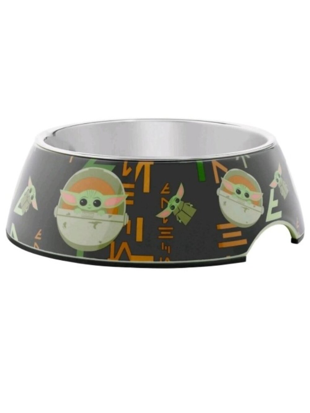 𝗰𝗵𝗲𝘄𝘆 𝗦𝗧𝗔𝗥 𝗪𝗔𝗥𝗦 THE CHILD Aurebesh Stainless Steel Bowl Green